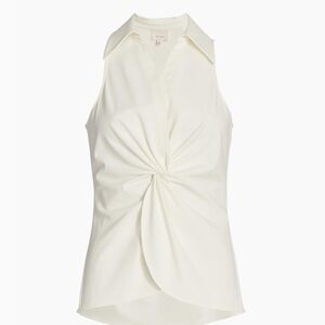 Cinq à Sept Cream Twist-Front Blouse